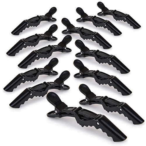 Product Cover Deke Home Women styling hairclip - 12 pcs professional alligator plastic hair sectioning clips - Durable alligator hair clip with nonslip grip & wide gator big teeth for easy styling thick/thin