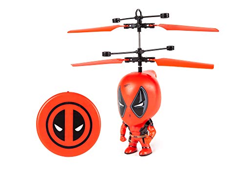 Product Cover World Tech Toys Deadpool 3.5 Inch Flying Figure IR UFO Big Head Remote Control Marvel Helicopter