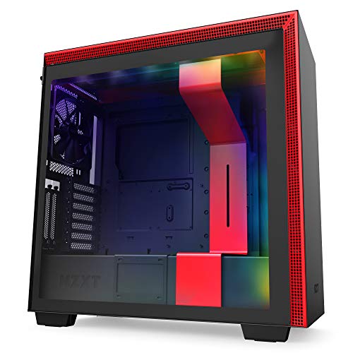 Product Cover NZXT H710i - CA-H710 i-BR - ATX Mid Tower PC Gaming Case - Front I/O USB Type-C Port - Quick-Release Tempered Glass Side Panel - Vertical GPU Mount - Integrated RGB Lighting - Black/Red