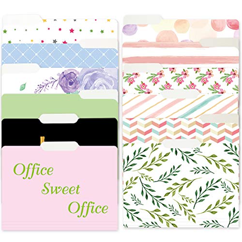 Product Cover Decorative File Folders 12 Count Watercolor Floral Colored File Folder Letter Size for Christmas Office Gift Document File Filing Organizers
