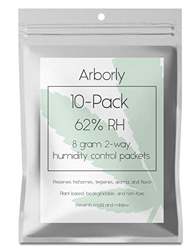Product Cover 62-Percent Humidity Control Packs - 8 Gram 10 Pack - All-Natural 2-Way Humidity Control Packets Keep Flower, Herb, Medicine Fresh - Prevents Mold and Mildew