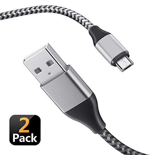 Product Cover Micro USB Cable,2Pack 6.6Ft Fast Charging Android Nylon Braided Charger Cord Compatible LG K50 K40 S/K30/k20/K20 Plus/K20 V/K10/K7/V10,Q6 G4 G3,LG Stylus 3/Stylo 3 Plus/Stylo 2,LG Q70 Q60,LG W30 W10