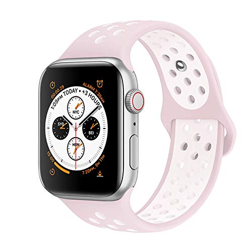 Product Cover AdMaster Bands Compatible with Apple Watch 38mm 40mm 42mm 44mm, Soft Silicone Replacement Wristband Compatible with iWatch Series 1/2/3/4/5