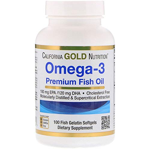 Product Cover California Gold Nutrition, (2 Pack) Omega-3 Premium Fish Oil 100 Fish Gelatin Softgels, Cholesterol-Free, Milk-Free, Egg-Free, Gluten-Free, Peanut Free, Shellfish-Free, Soy-Free, Wheat-Free, CGN