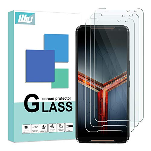 Product Cover [3-Pack] WRJ Screen Protector for Asus ROG Phone II/Asus ROG Phone 2 ZS660KL(2019), HD Anti-Scratch Anti-Fingerprint No-Bubble 9H Hardness Tempered Glass with Lifetime Replacement Warranty
