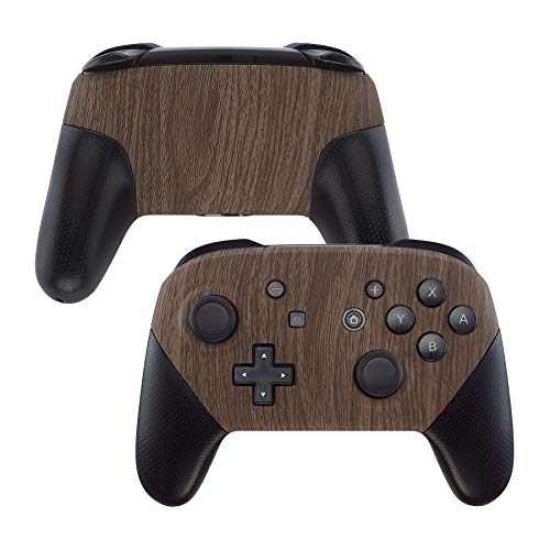 Product Cover eXtremeRate Soft Touch Faceplate and Backplate for NS Switch Pro Controller, Wood Grain Patterned DIY Replacement Shell Housing Case for NS Switch Pro Controller - Controller NOT Included