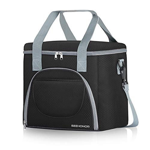 Product Cover SEEHONOR Insulated Lunch Bag Leakproof Thermal Reusable Lunch Box Large Cooler Tote Bag for Men Women Adult Office Work College Picnic Hiking Beach