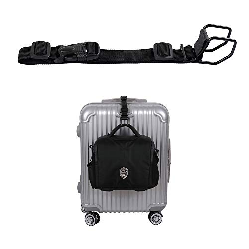 Product Cover J Hook Luggage Strap,Add a Bag hanger hook strap, adjustable attaches briefcase together (Black-Normal Size)