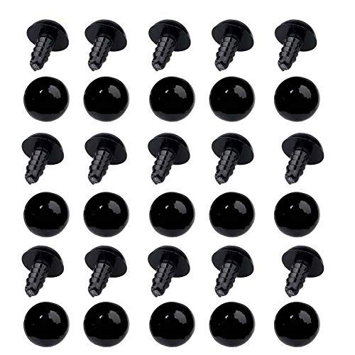 Product Cover 100 Sets 20mm Plastic Safety Eyes with Washers Best for Doll Making DIY Craft Kit Clear Black Safety Eyes Decoration Accessories