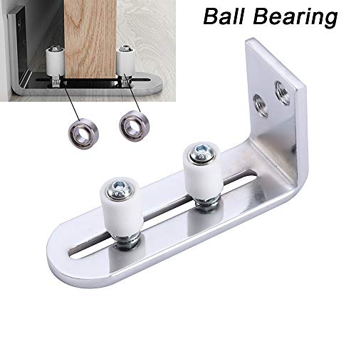 Product Cover FREDBECK Sliding Barn Door Floor Guide,Chrome Fully Adjustable Wall Mounted Barn Door Guide,Ball Bearing Design, Lay-Flat Bottom System,Super Smoothly and Quietly, Easy to Install,Flush to Floor