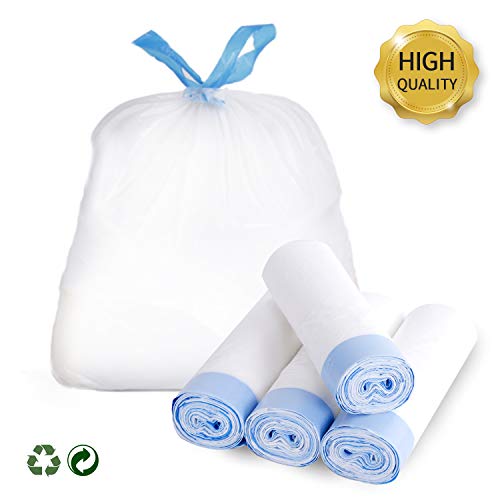 Product Cover 4 Gallon Small Strong Drawstring Trash Bags,Garbage Bags for Kitchen,Bathroom, Bedroom, Home, Office, Trash Cans (120 Counts)