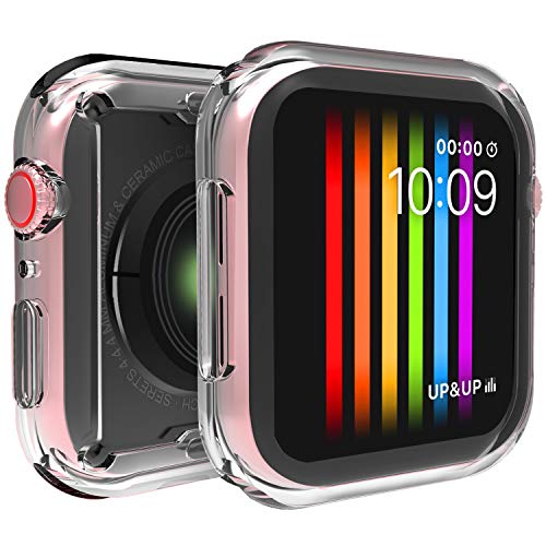 Product Cover iMieet [2 Pack] Apple Watch Case 40mm Series 5 /Series 4, Soft TPU Screen Protector All-Around Protective 0.3mm HD Clear Ultra-Thin Cover Case for iWatch Series5 2019/Series4 2018 40mm
