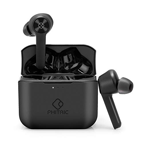 Product Cover True Wireless Earbuds with Charging Case, Phitric Wireless Bluetooth 5.0 Earbuds Wireless in-Ear Headphones Water Resistant 24H Playtime 3D Stereo & Bass Sound with Built-in Mic -A801