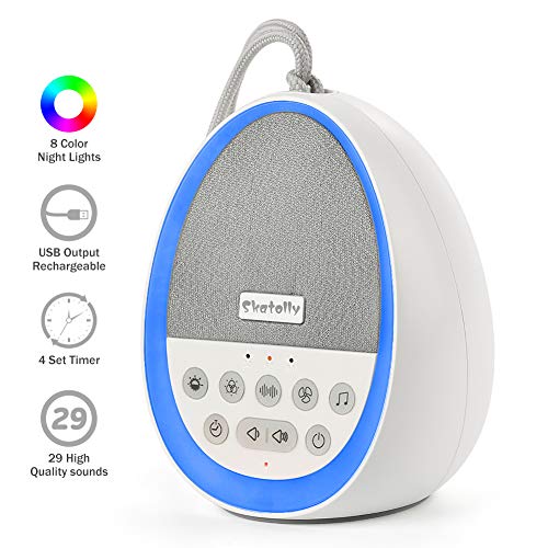 Product Cover Skatolly Baby White Noise Machine, Portable Sleep Sound Machine with Blending LED Lights, All Night White Noise Machine Suitable for Kids and Adults (Mix Color Noise Machine)