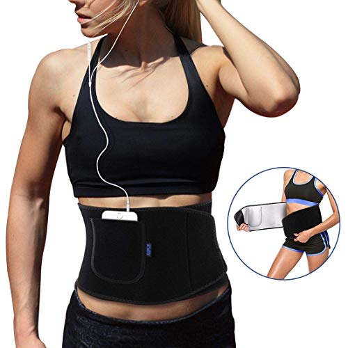 Product Cover AUOPLUS Waist Trimmer Belt, Sweat Waist Trainer, Slim Body Lumbar Support with Pocket for Men & Women