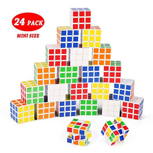 Product Cover Mini Cube, INTEGEAR Puzzle Party Toy (24 Pack), 1.37 inch Party Favor Puzzle Game Set School Supplies for Girls Boys. 3.5cm Magic Brain Teaser Cube Goody Bag Filler Birthday Favor Gift