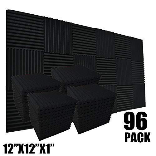 Product Cover 96 Pack Allxinlog Absorb the echo Acoustic Foam Panel Wedge Studio Soundproofing Wall Tiles 12