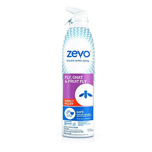 Product Cover Zevo Instant Action Flying Insect Killer Repellent for Flies Gnats Fruit Flies & Other Flying Insects (10 oz) | Indoor Outdoor Use | Bio-Selective Pet People Friendly Safe | 10 Oz Bottle