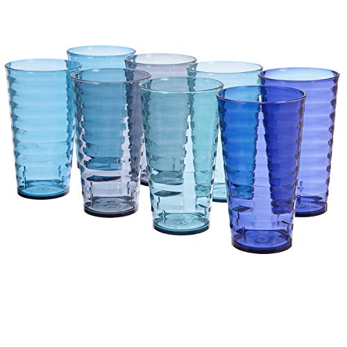 Product Cover Splash 18-ounce Plastic Tumblers | set of 8 in 4 Coastal Colors