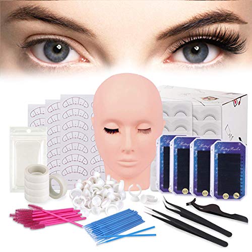 Product Cover False Eyelashes Extension Practice Exercise Set, TopDirect Flat Mannequin Head Kit for Makeup Training, Eyelash Graft