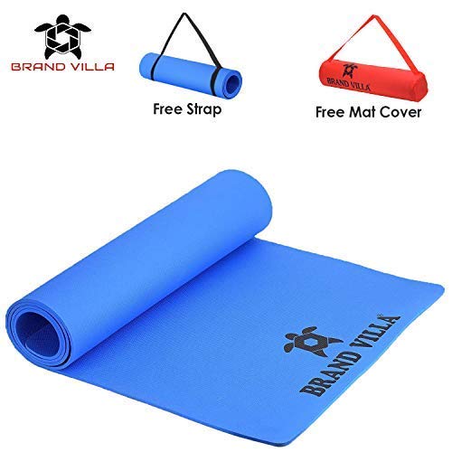 Product Cover brandvilla Yoga Mat with Carrying Bag Anti Skid Yogamat for Gym Workout and Flooring Exercise Long Size Yoga Mat for Men Women