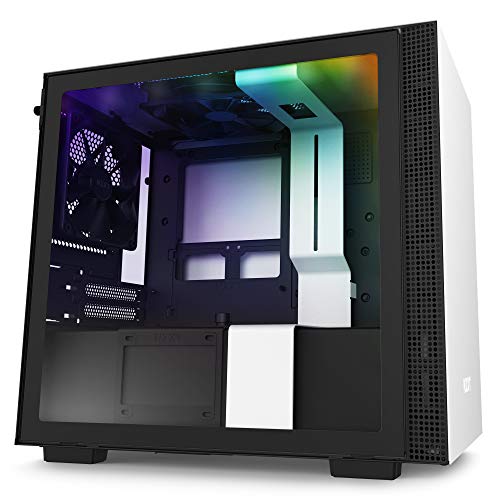 Product Cover NZXT H210i - CA-H210i-W1 - Mini-ITX PC Gaming Case - Front I/O USB Type-C Port - Tempered Glass Side Panel Cable Management - Water-Cooling Ready - Integrated RGB Lighting - White/Black