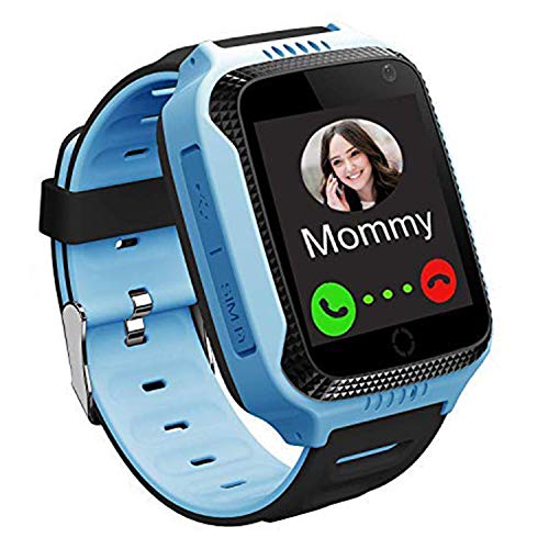 Product Cover GPS Waterproof Kids Smart Watch for Students, Girls Boys Touch Screen Smartwatch with GPS/LBS Tracker Voice Chat One-Key SOS Help Anti-Lost Calling Phone Watches (S16 Blue)