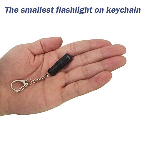 Product Cover Super Tiny Mini Small Keychain Flashlight, Smallest Bright Long Lifetime Waterproof Key Ring Light Torch for EDC Emergency Dog Walking Sleeping Reading Gift for Student Kids or Parents(e1 aluminium)