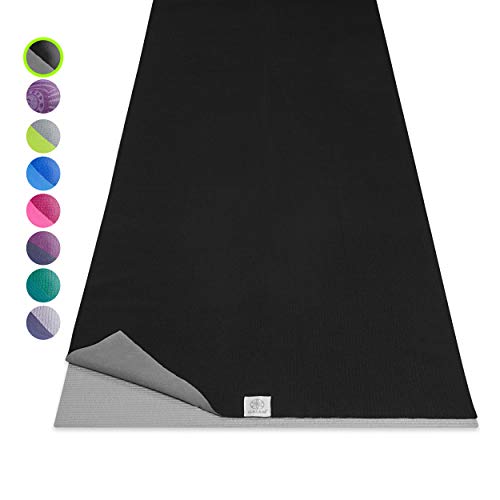 Product Cover Gaiam Yoga Mat Towel - No Slip Mat-Sized Hot Yoga Towel | Microfiber Moisture Wicking Top & Sticky Rubber Backing | Great for Travel - Rolls or Folds Easily (68