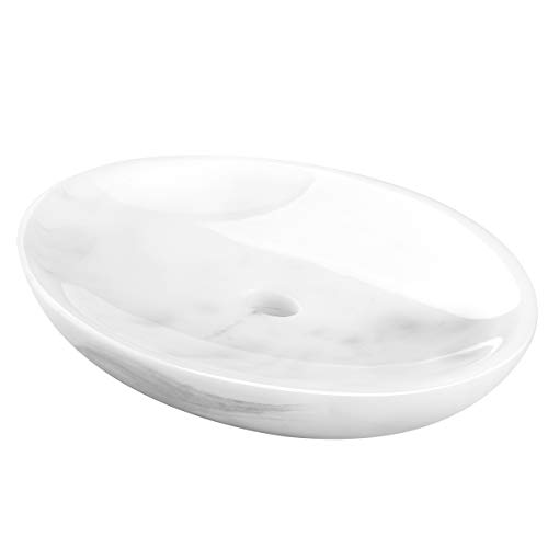 Product Cover Soap Dish Draining, Luxspire Resin Soap Dish for Shower, Bathroom, Sink Bathtub Dish, Soap Bar Holder, Container Soap Tray, Soap Box Case, Holder for Sponges Hand Soap Dish Marble Pattern - Ink White