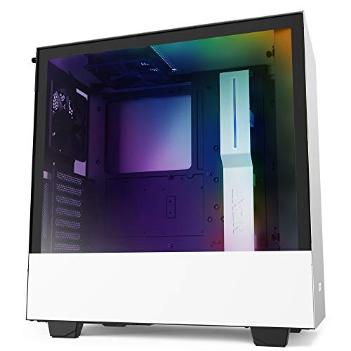 Product Cover NZXT H510i - Compact ATX Mid -Tower PC Gaming Case - Front I/O USB Type-C Port - Vertical GPU Mount - Tempered Glass Side Panel - Integrated RGB Lighting - Water-Cooling Ready - White/Black