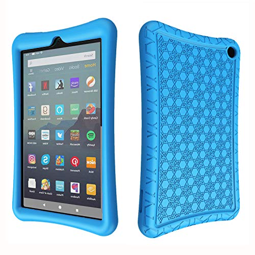 Product Cover LTROP Silicone Case for Kindle Fire 7 Tablet - Anti Slip Shockproof Light Weight Kids Friendly Protective Case for Fire 7 (9th Generation 2019 Model & 7th Generation 2017) 7 Inch Display - Blue