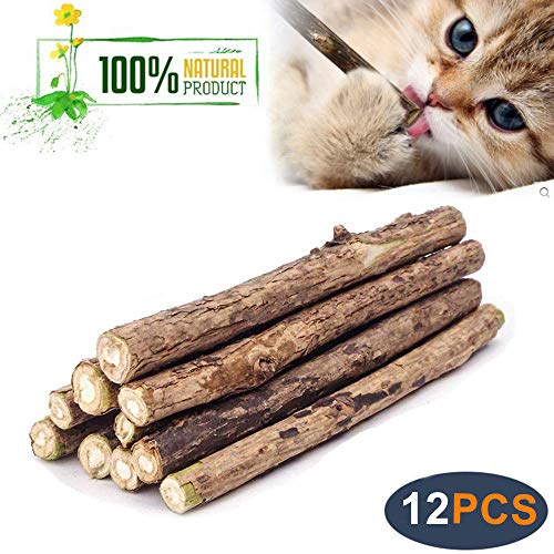 Product Cover WoLover Natural Silvervine Sticks for Cats, Catnip Sticks Matatabi Chew Sticks Teeth Molar Chew Toys for Cat Kitten Kitty (12 PCS)