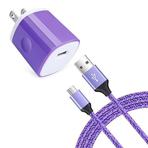Product Cover Single Port Charger Block, Charging Cable Android Fast Charge Android Charger Kit Compatible for Samsung Galaxy S7/S6 Edge Note 5/4/J7/Tab S2,LG K30/K20/V10,LG Stylo 2/3 Plus,Moto G5 E4 Droid Turbo 2