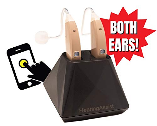 Product Cover Air Conduction Hearing Aid Both Ears! HearingAssist Recharge! HA-802 Smartphone App Control