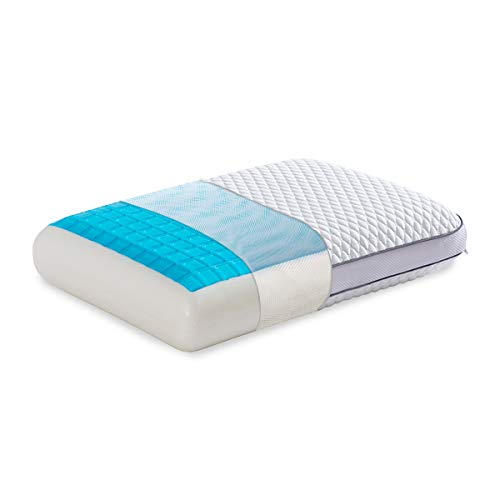 Product Cover wavve Ventilated Gel Cooling Memory Foam Pillow for Sleeping Cool with Washable Zippered Cover, Standard Size