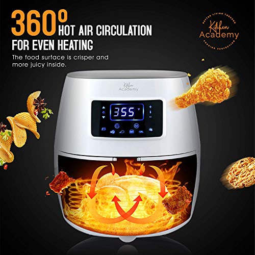 Product Cover Kitchen Academy 5.8QT Digital Oil Free Air Fryer, White