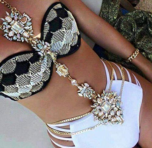 Product Cover Zoestar Gorgeous Crystal Body Chains Sexy Bikini Necklace Waist Chain Jewelry for Women