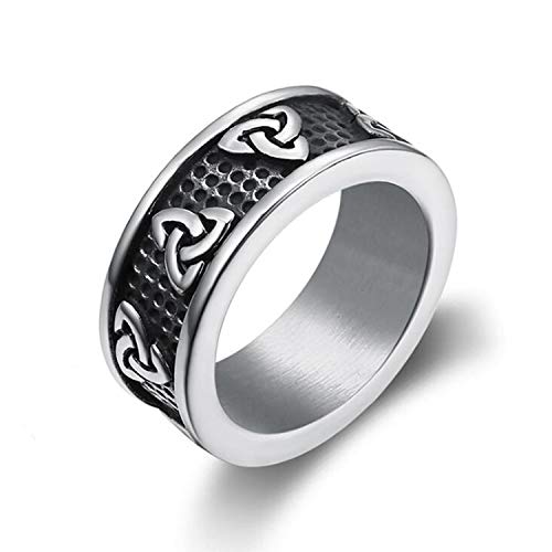 Product Cover LKYOU JEWELRY Men Stainless Steel Celtic Ring Vintage Wedding Band Jewelry US Size 7-14