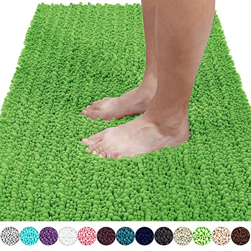 Product Cover Yimobra Original Luxury Shaggy Bath Mat, Super Absorbent Water, Non-Slip, Machine-Washable, Soft and Cozy, Thick Modern for Bathroom Bedroom (44.1 X 24 Inches, Moss)