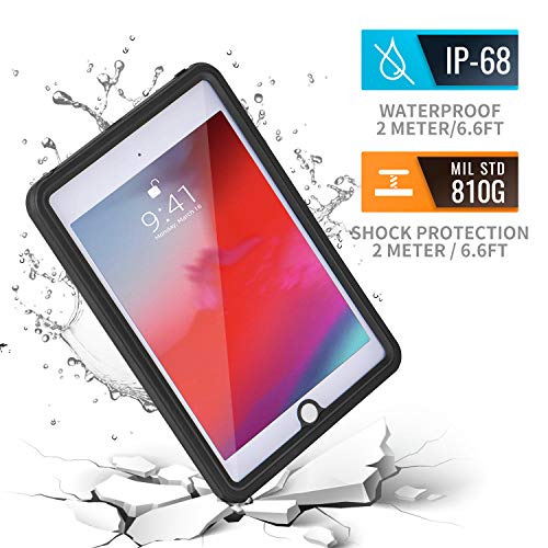 Product Cover iPad Mini 5 Waterproof Case 2019, meritcase Shockproof Dustproof Full-Body Heavy Duty Protective Case with Built-in Screen Protector & Dual Layer Design for Apple iPad Mini 5Gen(7.9inch)-Clear Black
