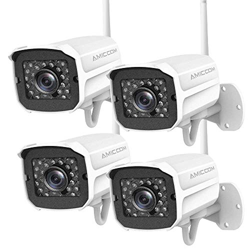 Product Cover Outdoor Security Camera, 1080P WiFi Camera Wireless Surveillance Cameras, IP Camera with Two-Way Audio, IP66 Waterproof, Night Vision, Motion Detection, Activity Alert, Deterrent Alarm (4-Pack)