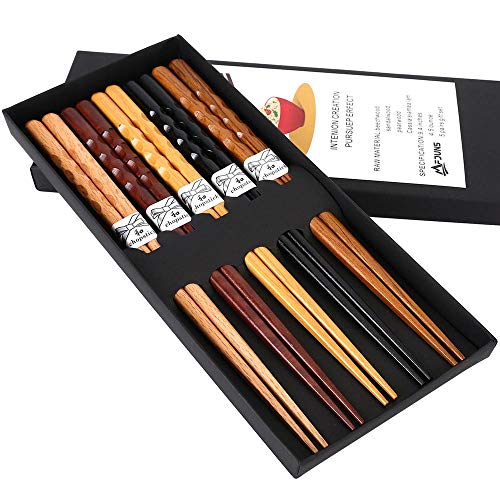 Product Cover MFJUNS 5-Pairs Set of Chopsticks, Wood Chopsticks and Minimalism Japanese Chopsticks Gift Set