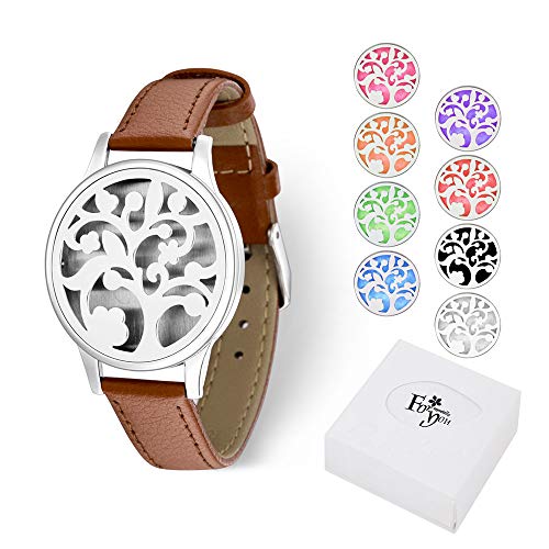 Product Cover Christmas Gift for Women, Aromatherapy Essential Oil Diffuser Bracelet Jewelry w/ 8 Color Felt Pads, Gift Idea for Girls, Girlfriend, Mom at Birthday, Mother's Day, Boss Day (Tree of Life)