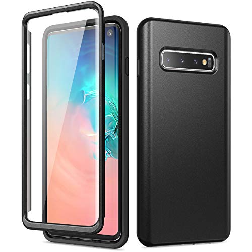 Product Cover SURITCH Case for Samsung Galaxy S10,【Built in Screen Protector】 Soft TPU Back Cover+Hard Hybrid Bumper Rugged 360 Full Body Protective Case Matte Shockproof for S10 Case 6.1