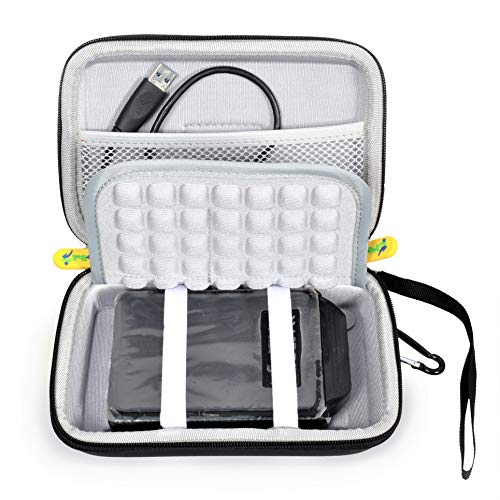 Product Cover JunoBull EVA Shockproof, Waterproof, Portable Hard Disk Case Enclosure Cover Bag Pouch -for External Hard Drive, Power Bank, Cables, Laptop Accessories -with Dual Buffer Layer -Black/Grey