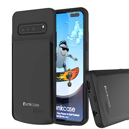 Product Cover PunkJuice S10 5G Battery Case, 5000mAh Fast Charging Extended Power Bank W/Screen Protector | IntelSwitch | Slim, Secure and Reliable Compatible W/Samsung Galaxy S10 5G [Black]