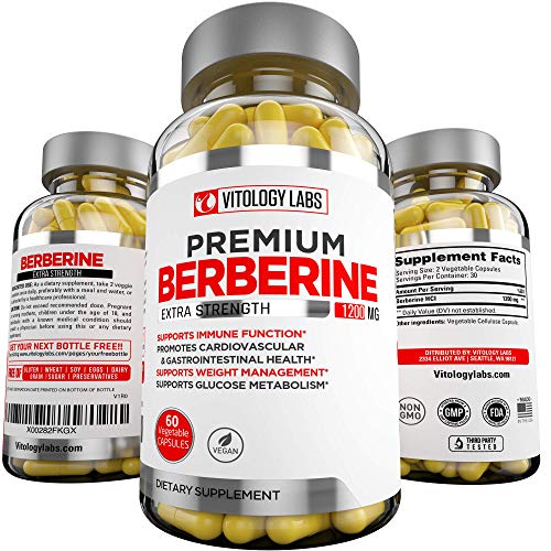 Product Cover Premium Berberine HCL 1200mg for Blood Sugar Glucose Metabolism, Weight Management, Immune System, Insulin Support, Diabetes, Cardiovascular & Gastrointestinal Function - Berberine HCI Root Supplement