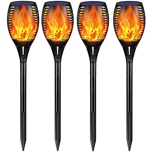 Product Cover Ambaret Solar Lights Outdoor, Waterproof Flickering Flames Solar Torch Lights Outdoor Landscape Decoration Lights Dusk to Dawn Auto On/Off Security Dancing Flame Lighting (Upgrade 4 Pack)