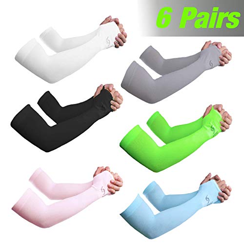 Product Cover Sportout Unisex UV Protection Cooling Arm Sleeves, Ultra-long Tattoo Cover Sleeves，Arm Sleeves Sun Protection
